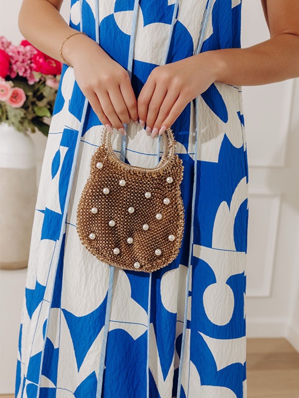 TRAVEL, LIGHTLY PEARL EMBELLISHED JELLY PURSE